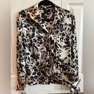 St John Floral Black and White Women's blouse